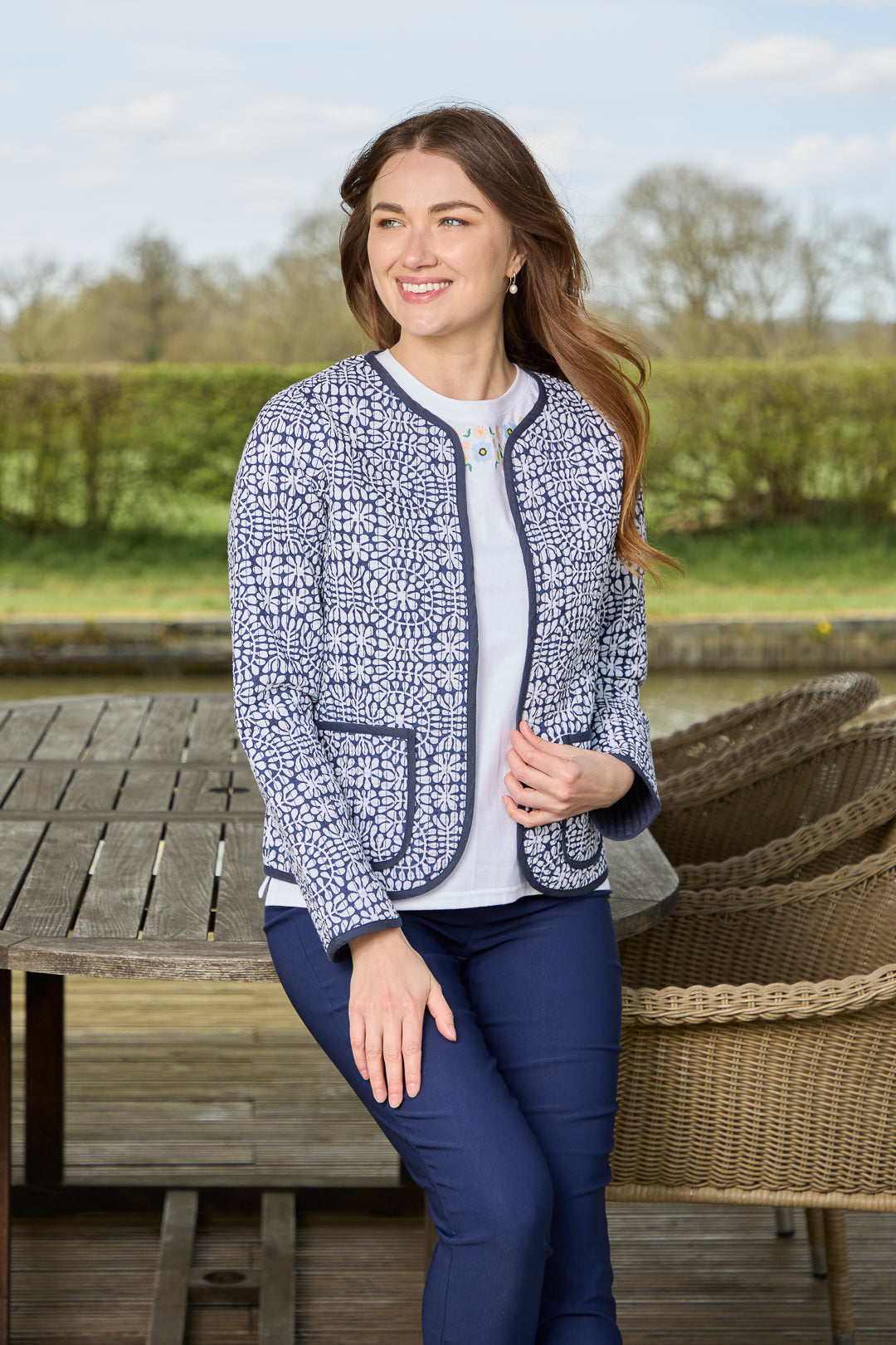 Floral Print Quilted Jacket
