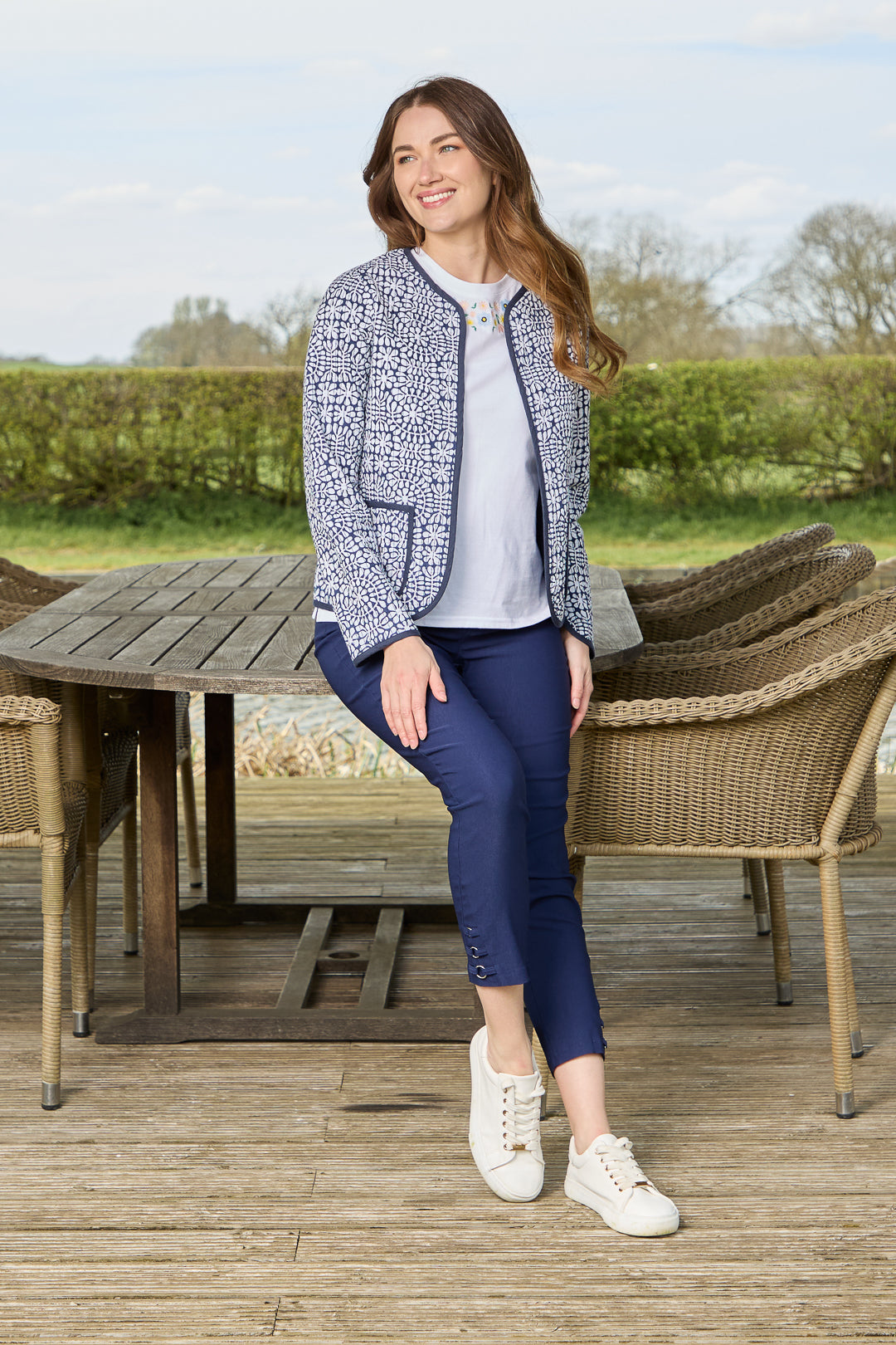 Eyelet Detailed Bengaline Stretch Trousers