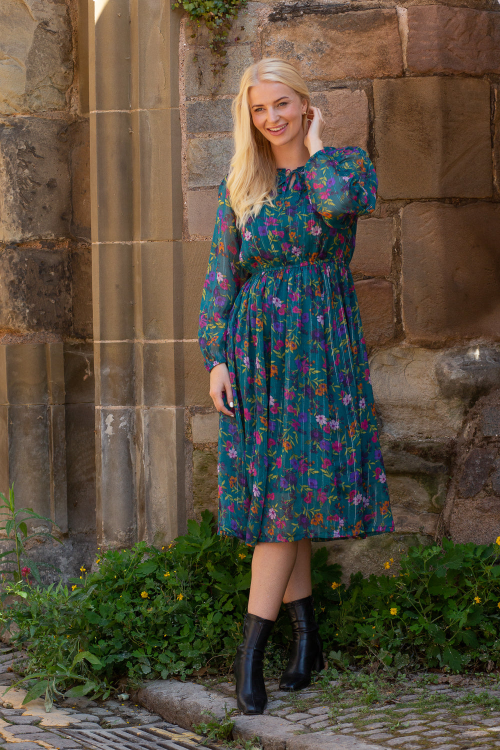 Floral Lurex Dress