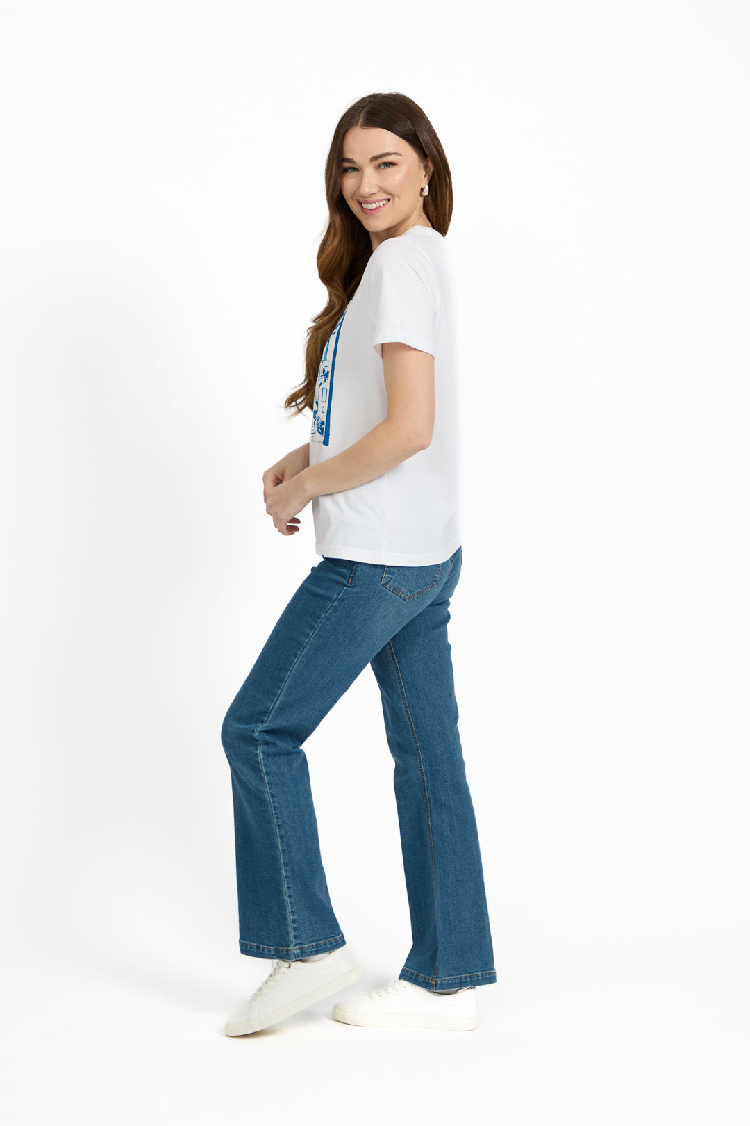 Santorini Graphic Embellished Cotton Top