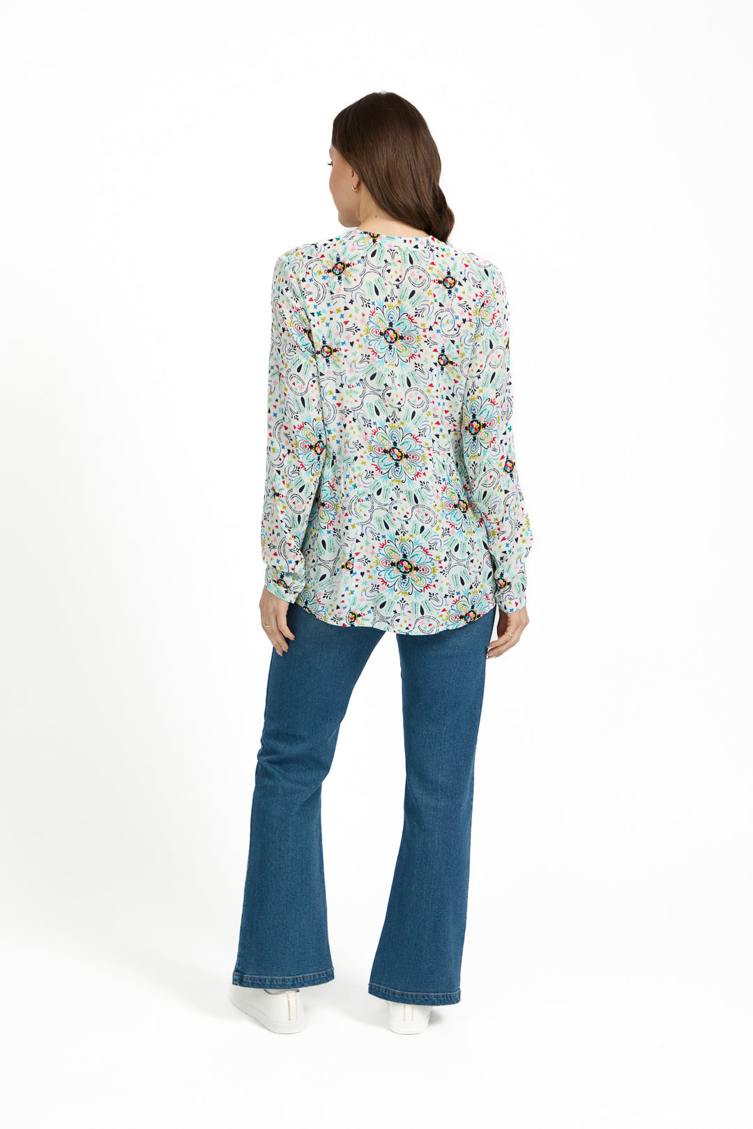 Pintuck Floral Printed Shirt