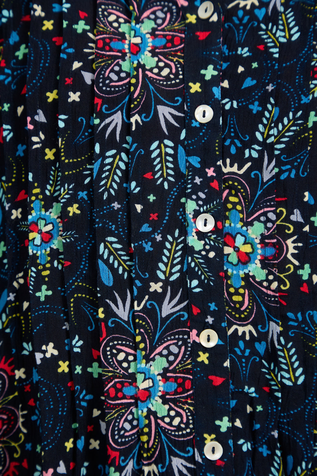 Pintuck Floral Printed Shirt