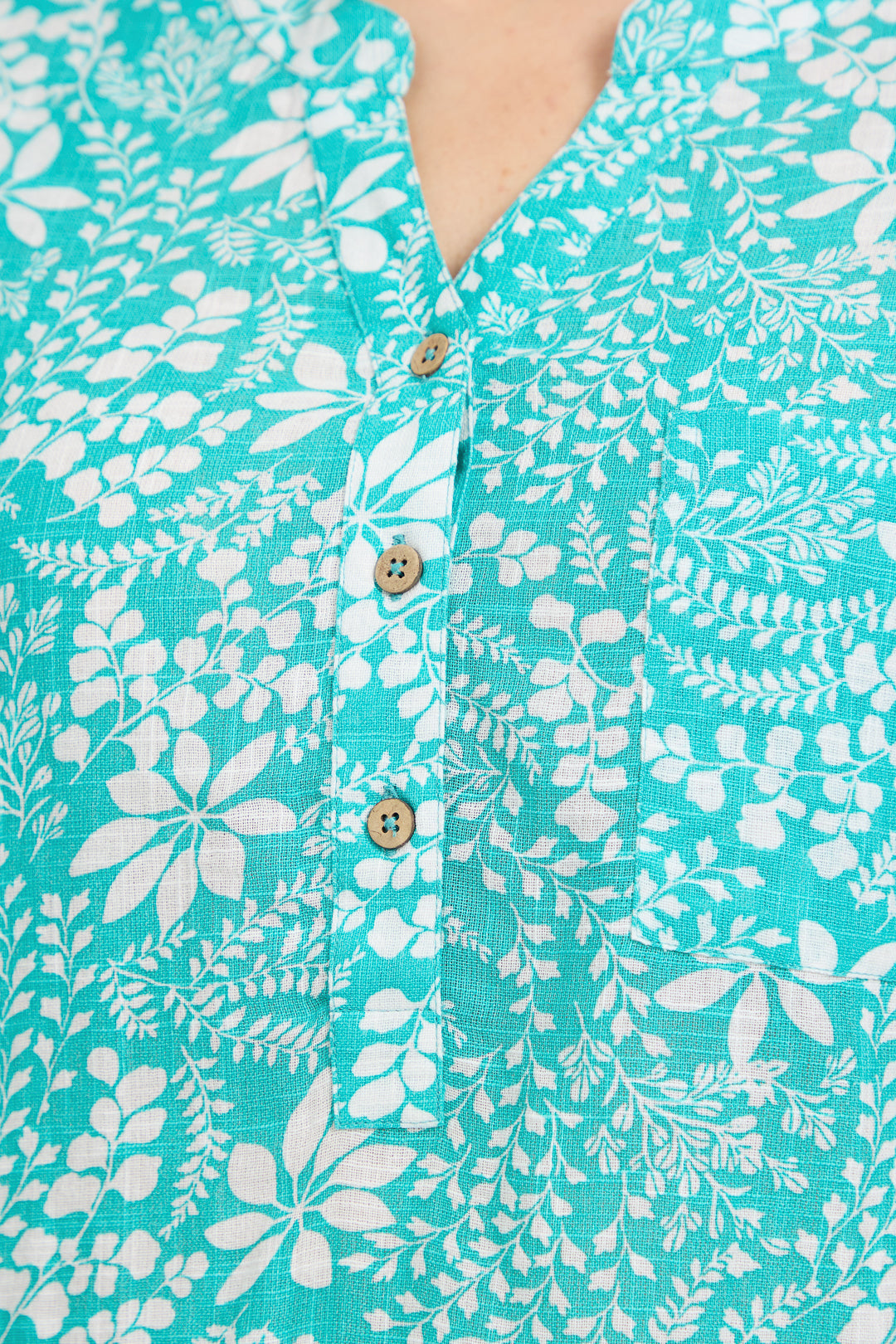 Leaf Print Cotton Shirt