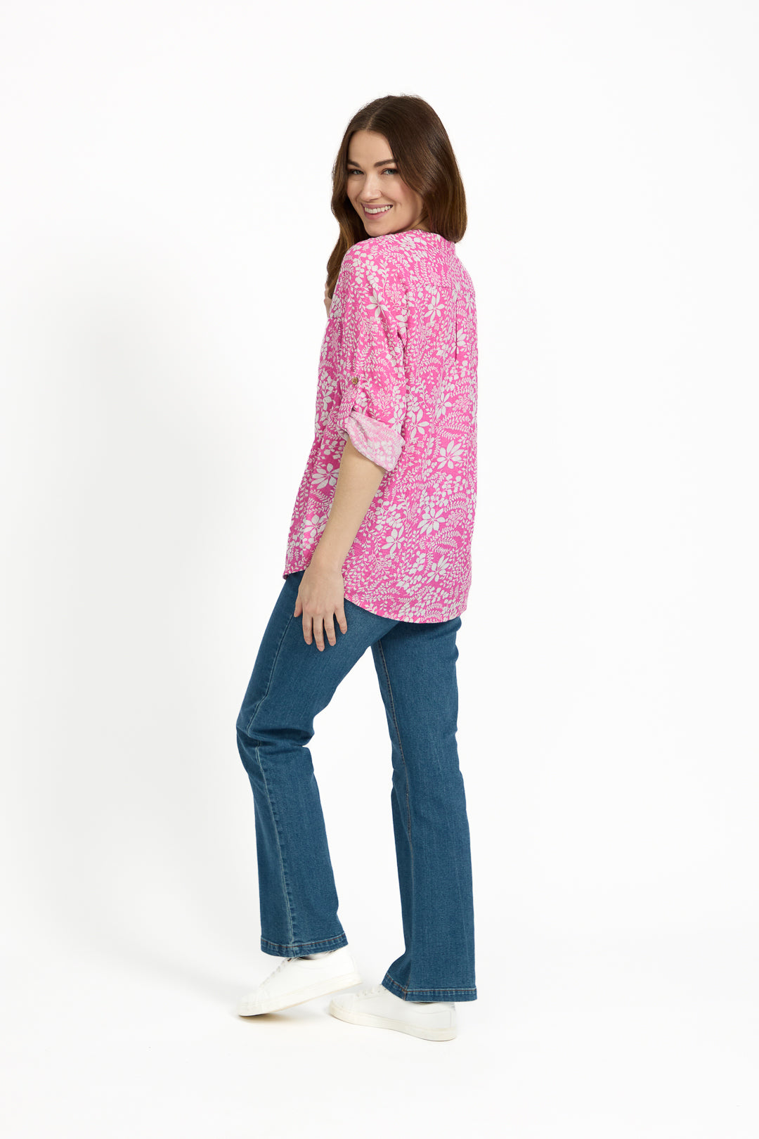 Leaf Print Cotton Shirt