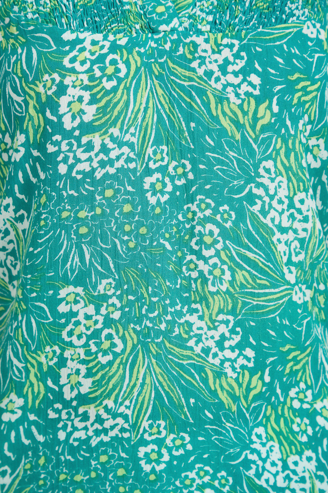 Floral Print Lightweight Shirred Bodice Top