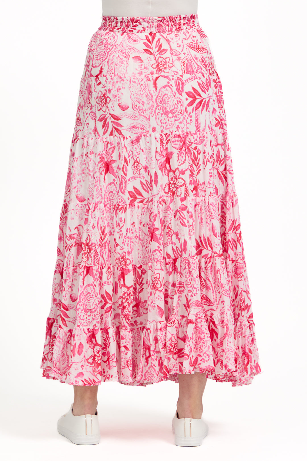 Floral Print Tiered Maxi Skirt