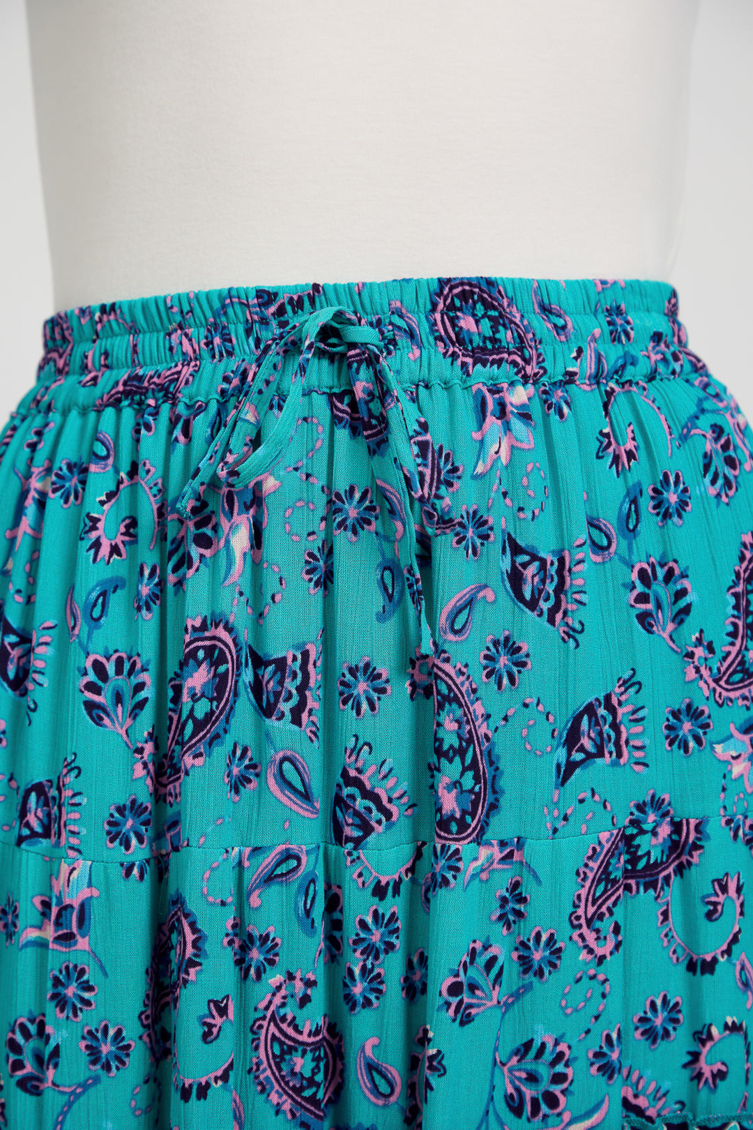 Paisley Print Tiered Maxi Skirt
