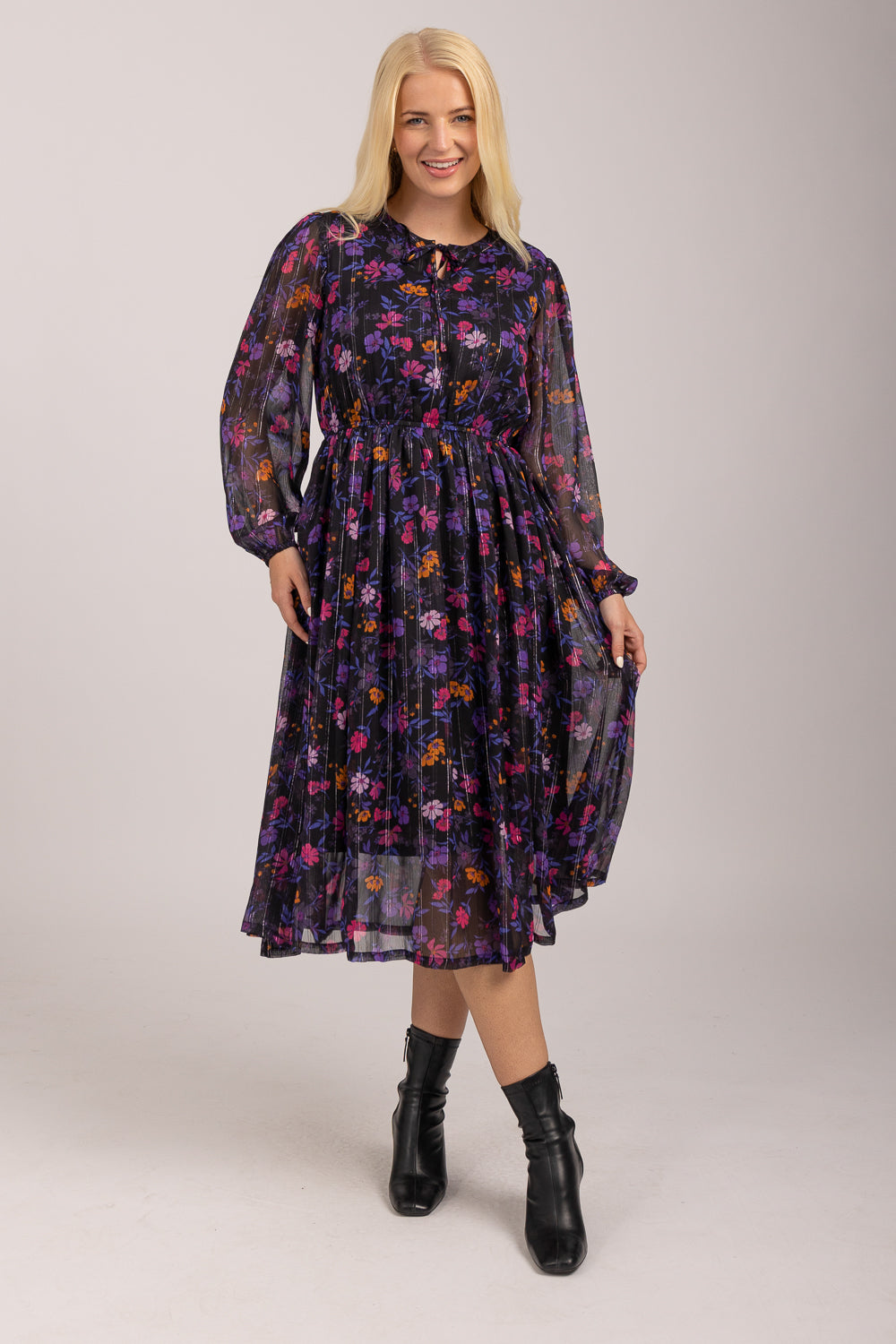 Floral Lurex Dress