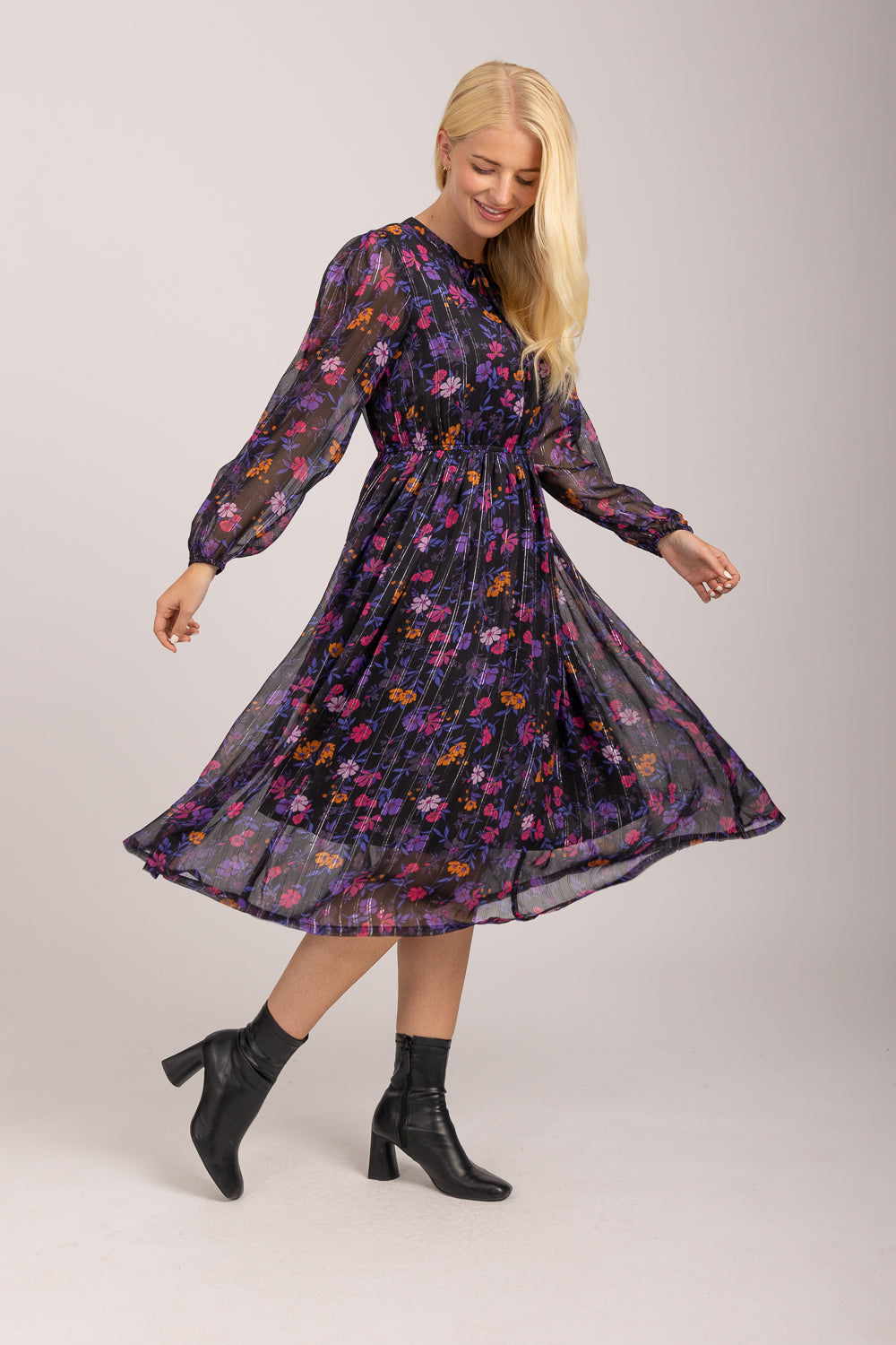 Floral Lurex Dress