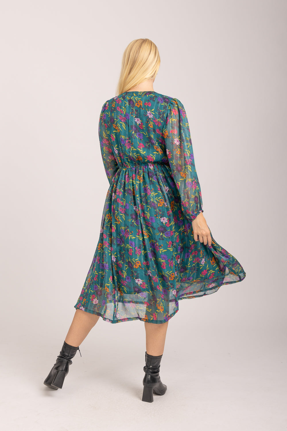 Floral Lurex Dress