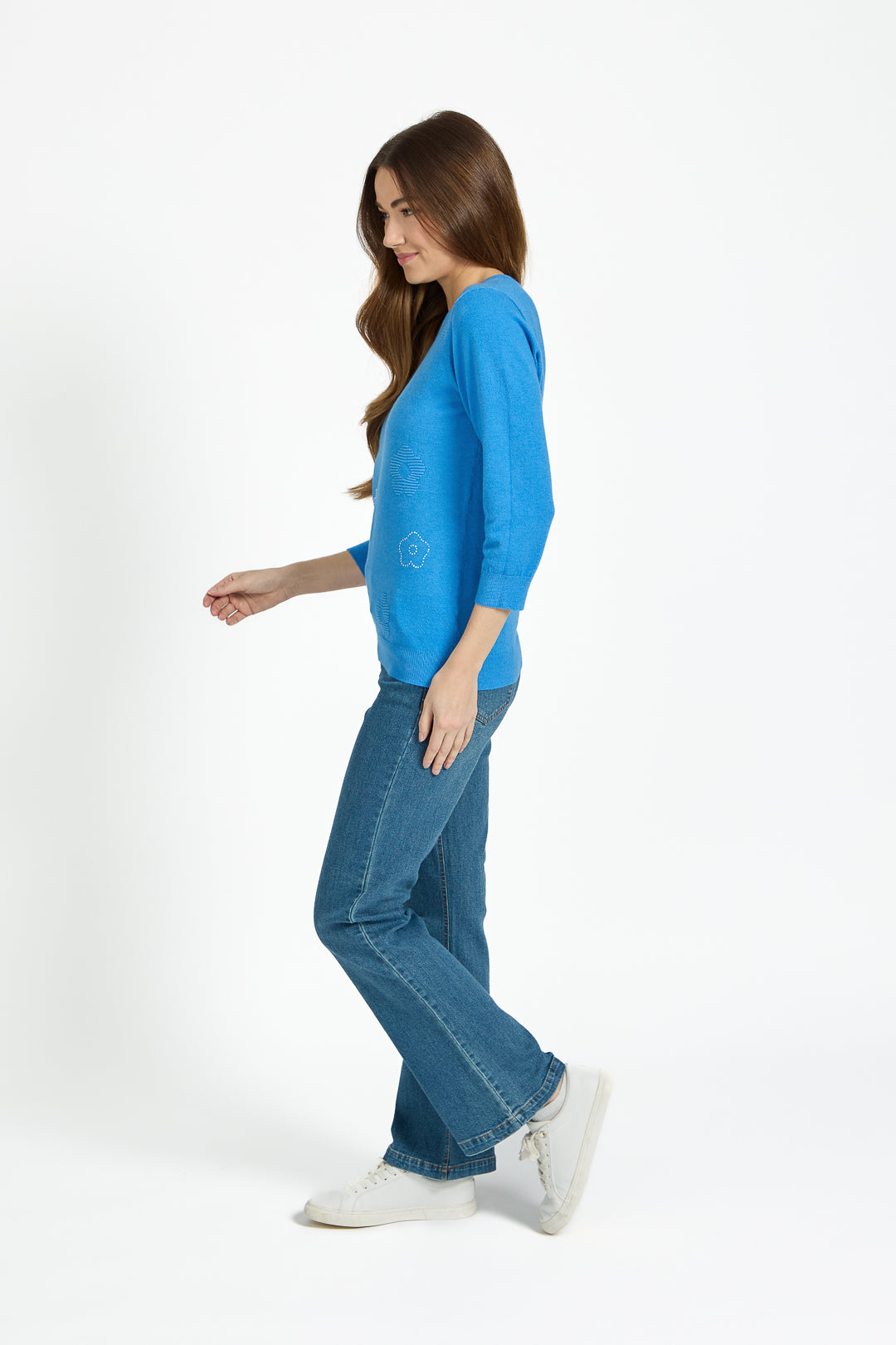 Floral Sequin Embellished Knitted Jumper