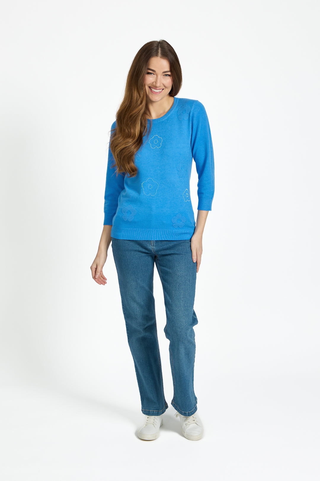 Floral Sequin Embellished Knitted Jumper