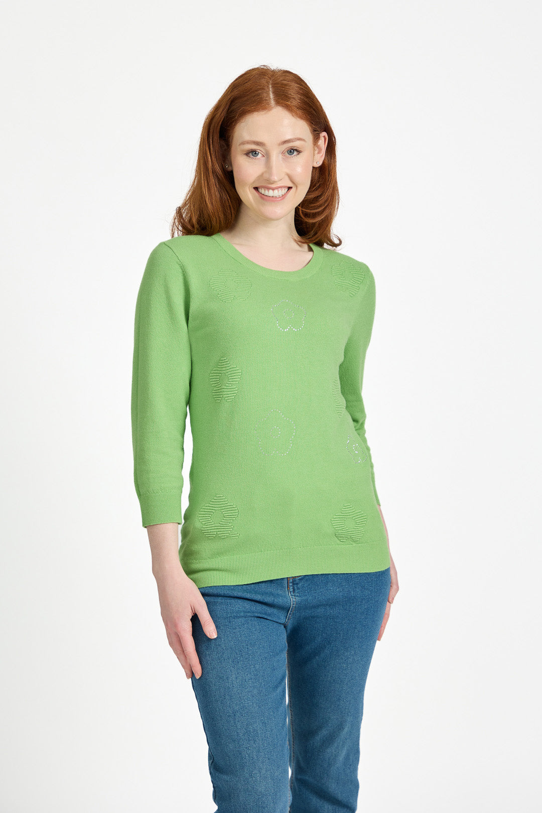 Floral Sequin Embellished Knitted Jumper