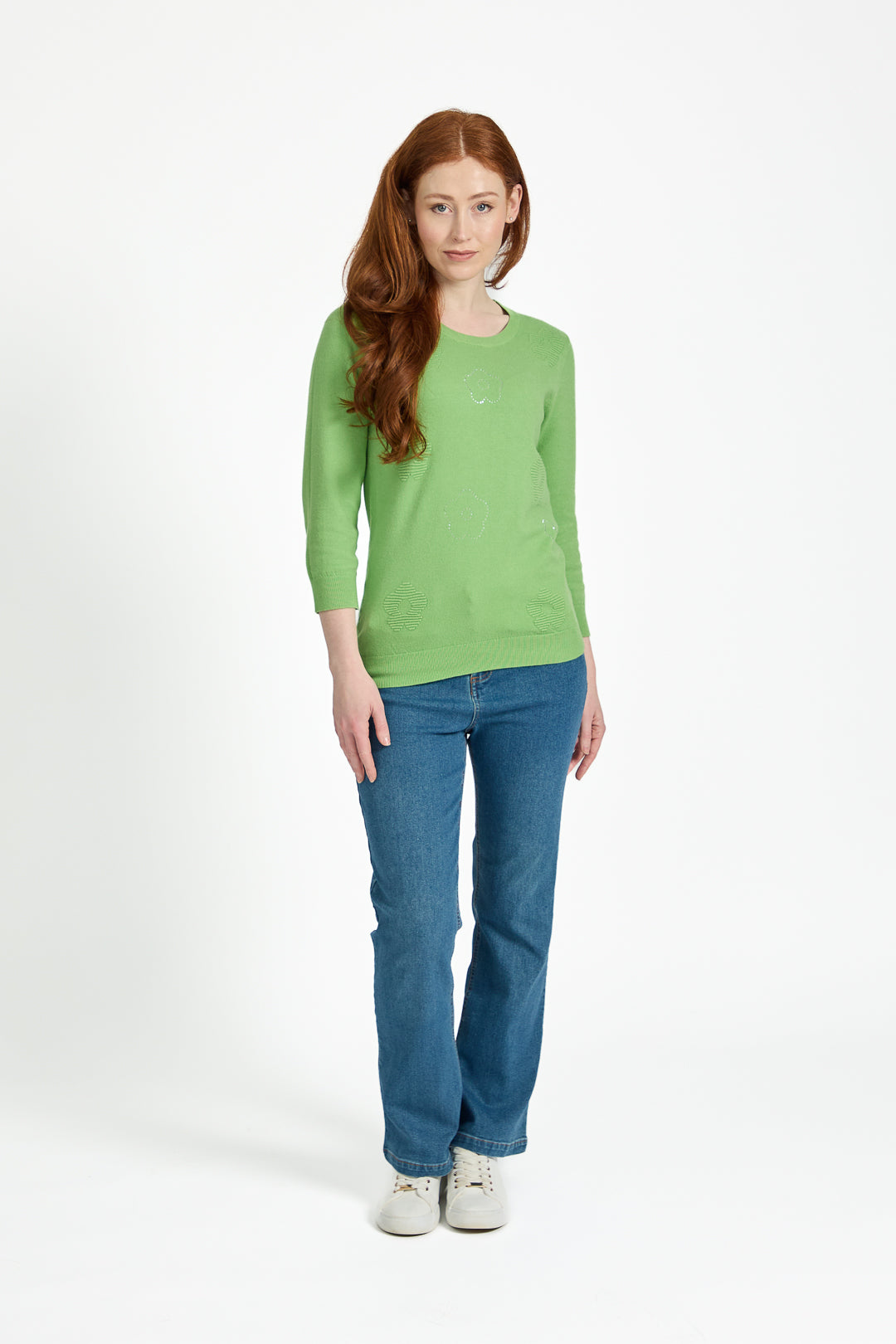 Floral Sequin Embellished Knitted Jumper