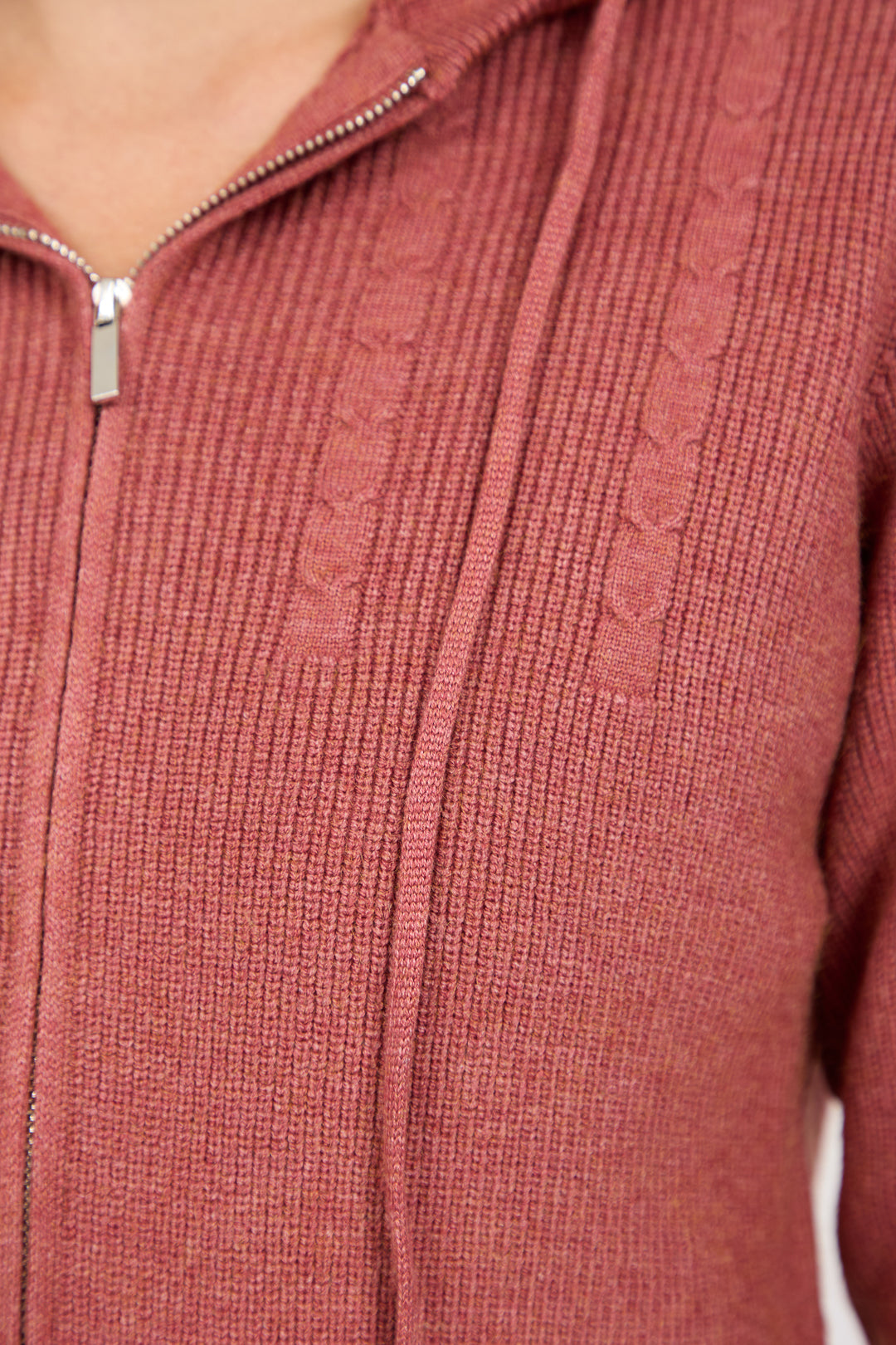 Cable-Knit Zip-up Hooded Cardigan