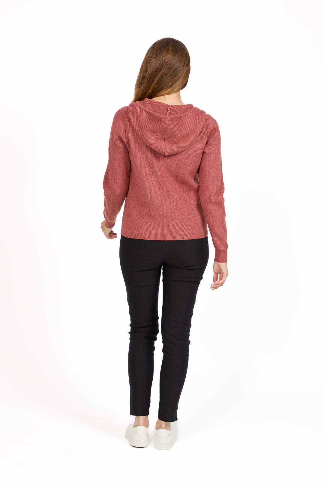 Cable-Knit Zip-up Hooded Cardigan