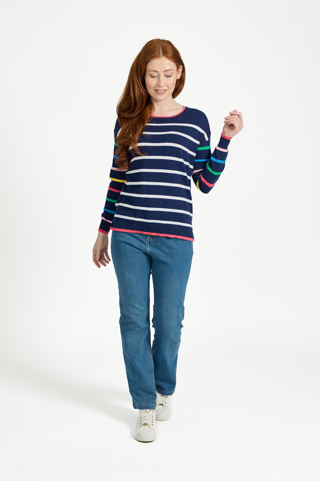 Striped Speckled Knit Jumper