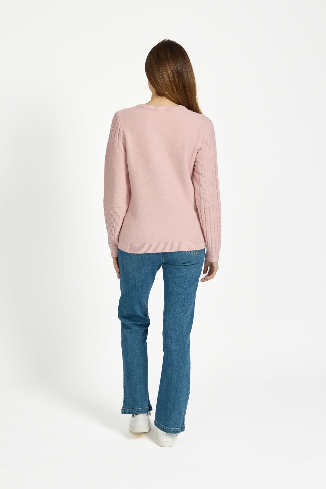 Cable Knit Flower Embroidered Jumper