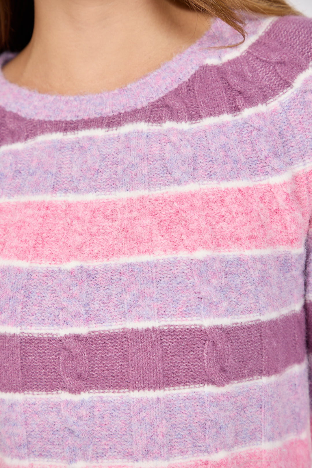 Cable-Knit Stripe Jumper