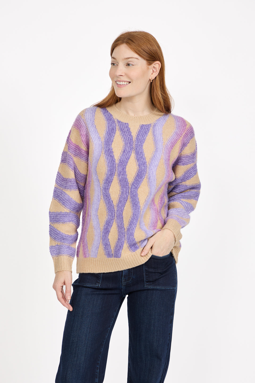 Wavy Stitch Knit Jumper