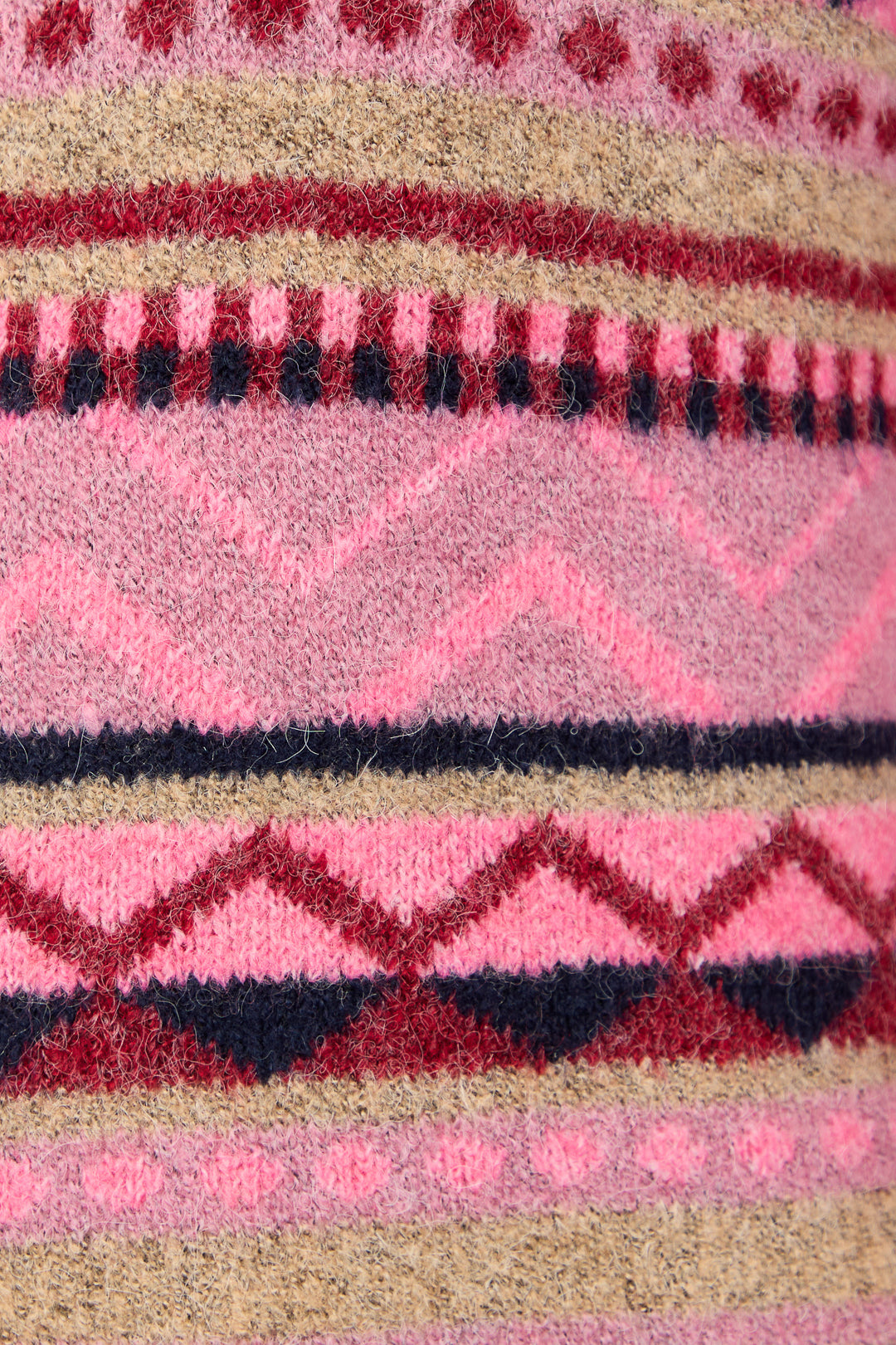 Fair Isle Collared Knit Cardigan