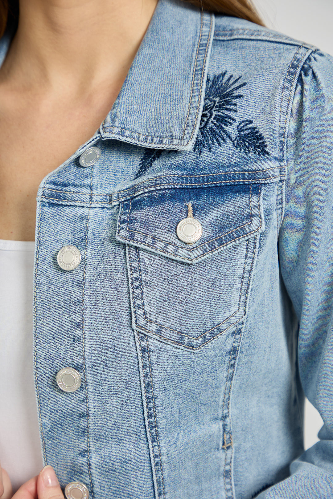 Floral Embroidered Denim Jacket