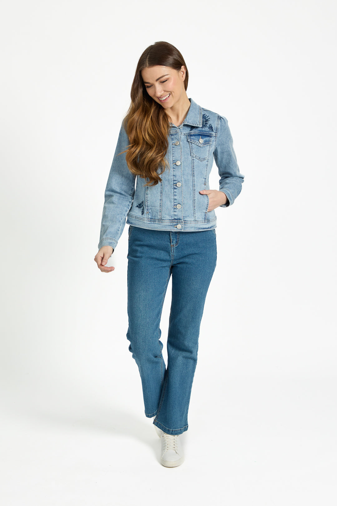 Floral Embroidered Denim Jacket