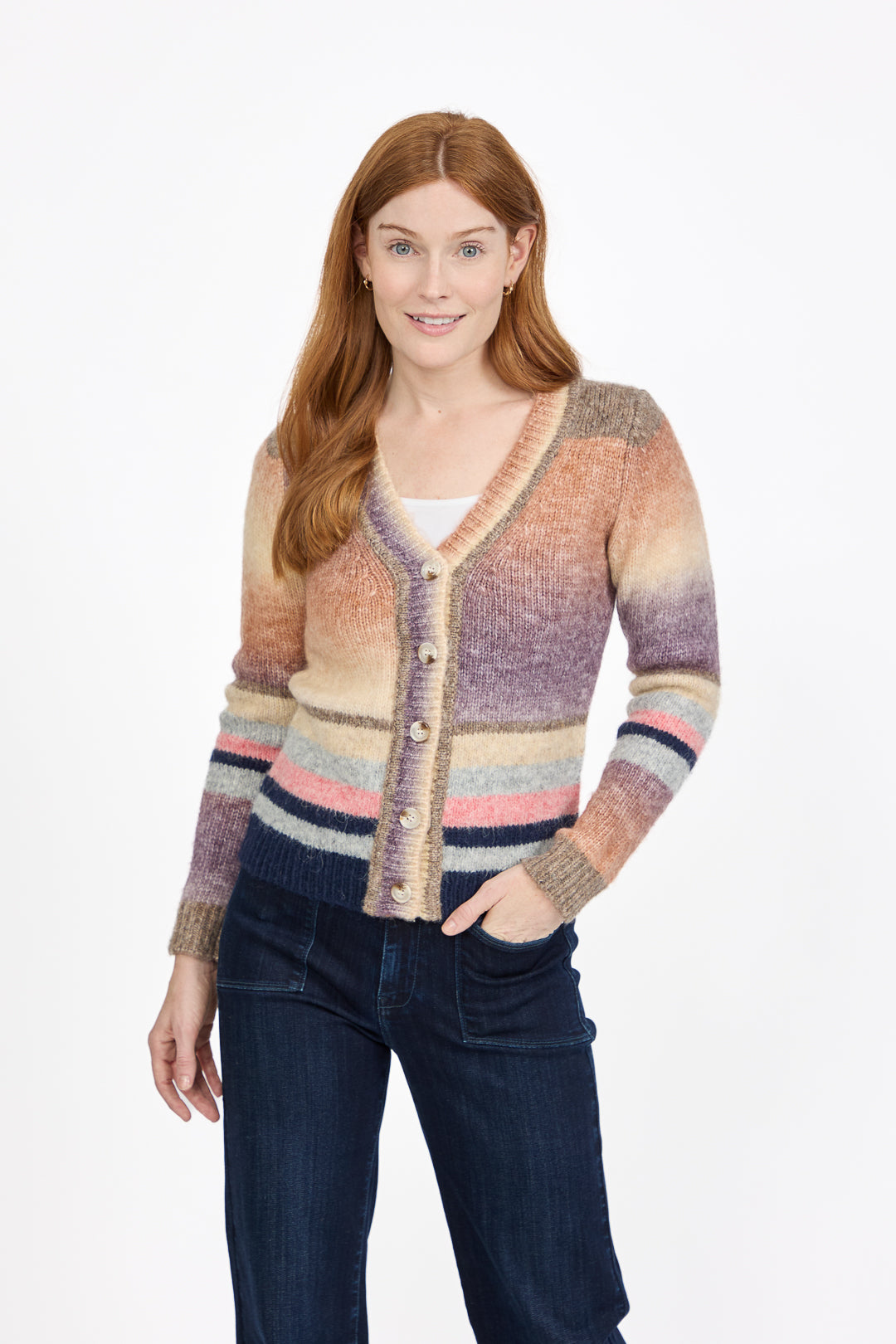 Space Dye Stripe Cardigan