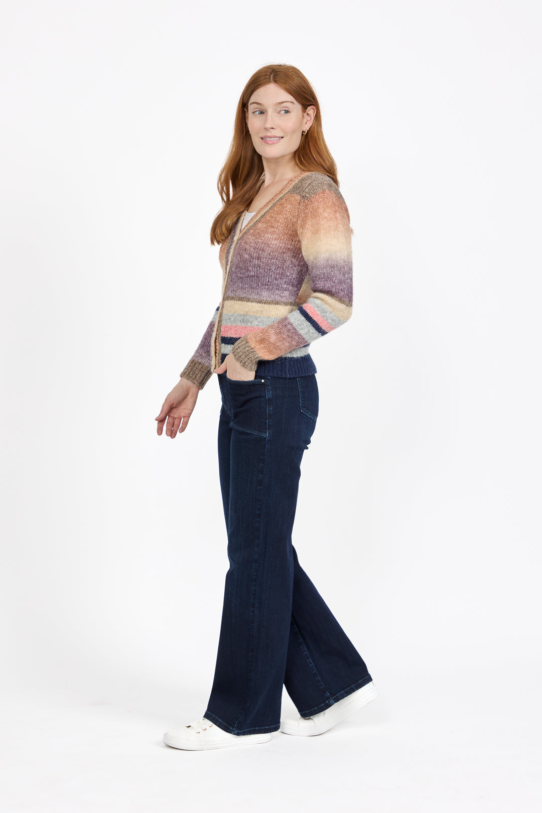 Space Dye Stripe Cardigan