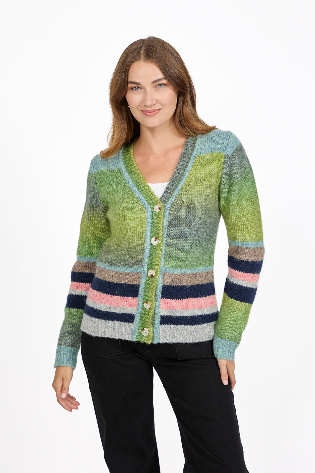 Space Dye Stripe Cardigan