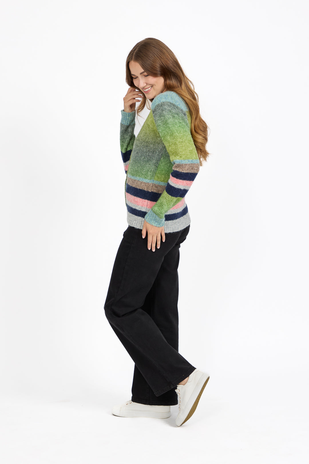 Space Dye Stripe Cardigan