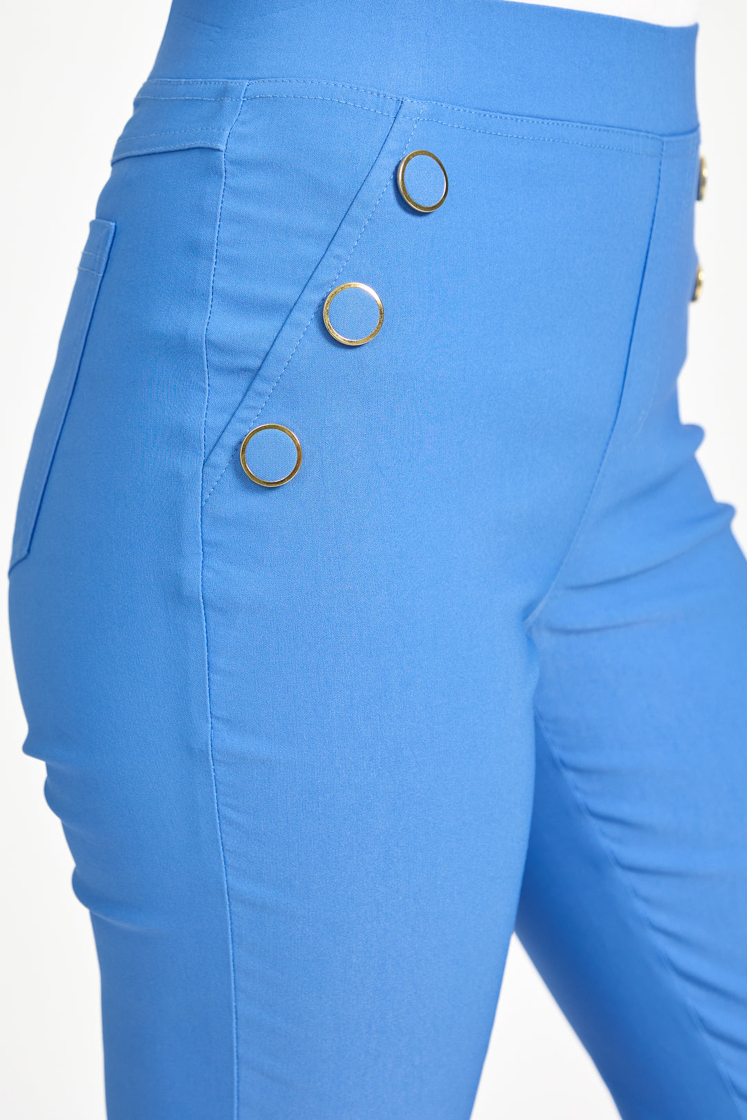 Button Detailed Bengaline Stretch Trousers