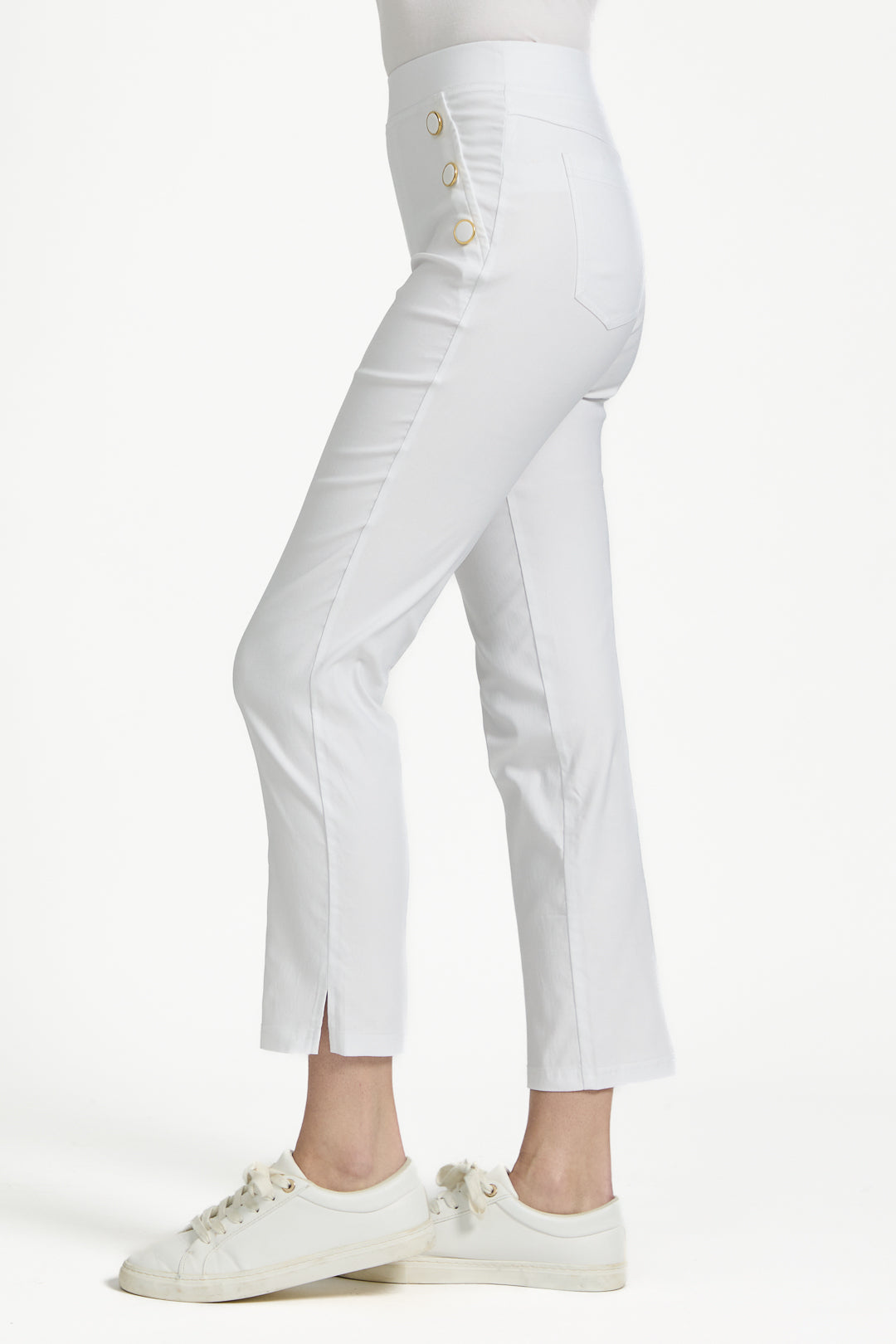 Button Detailed Bengaline Stretch Trousers