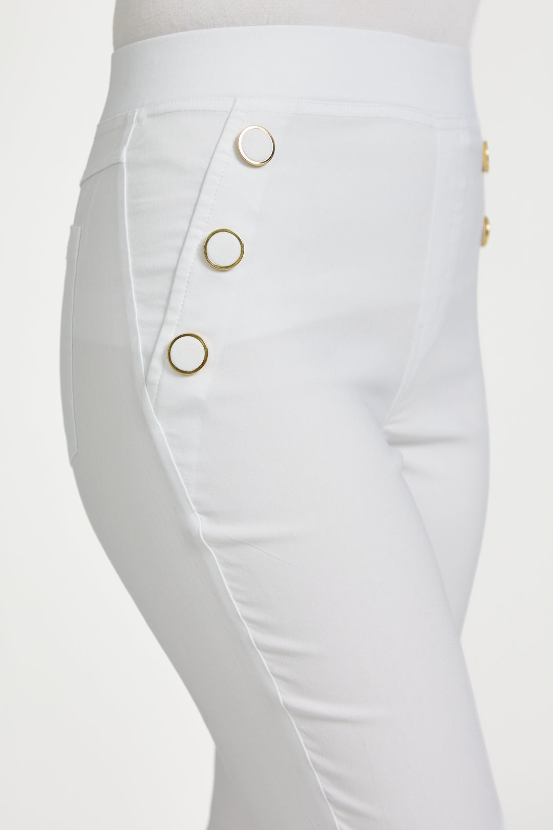Button Detailed Bengaline Stretch Trousers