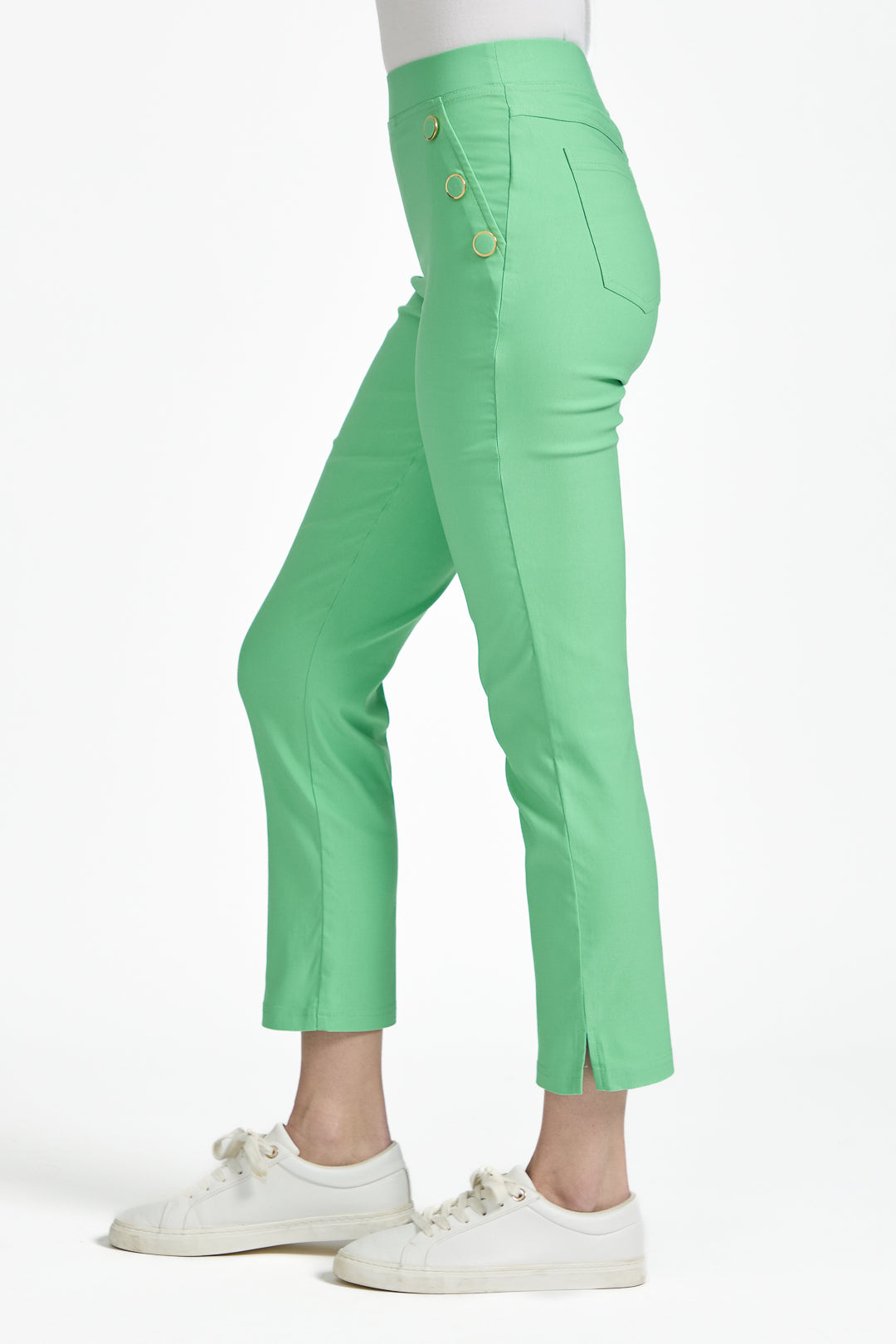 Button Detailed Bengaline Stretch Trousers