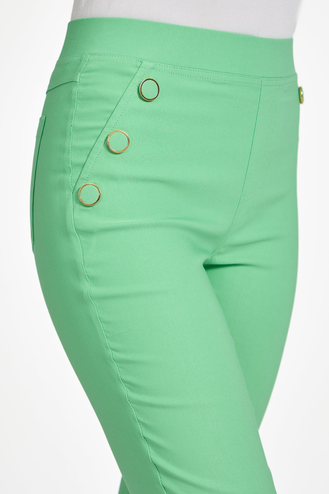 Button Detailed Bengaline Stretch Trousers