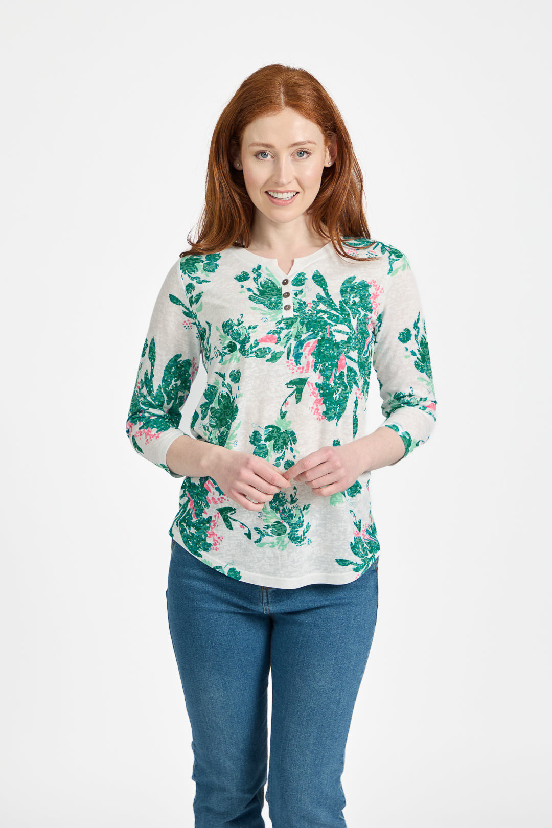 Large Floral Print Lightweight Top