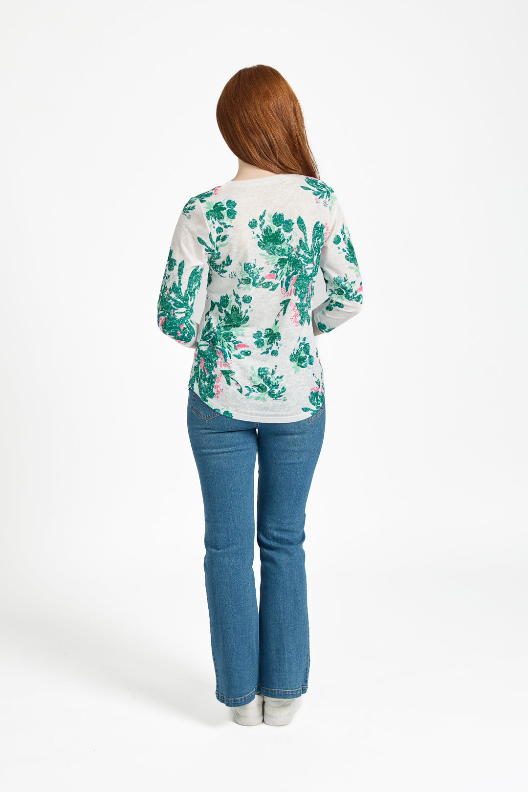 Large Floral Print Lightweight Top