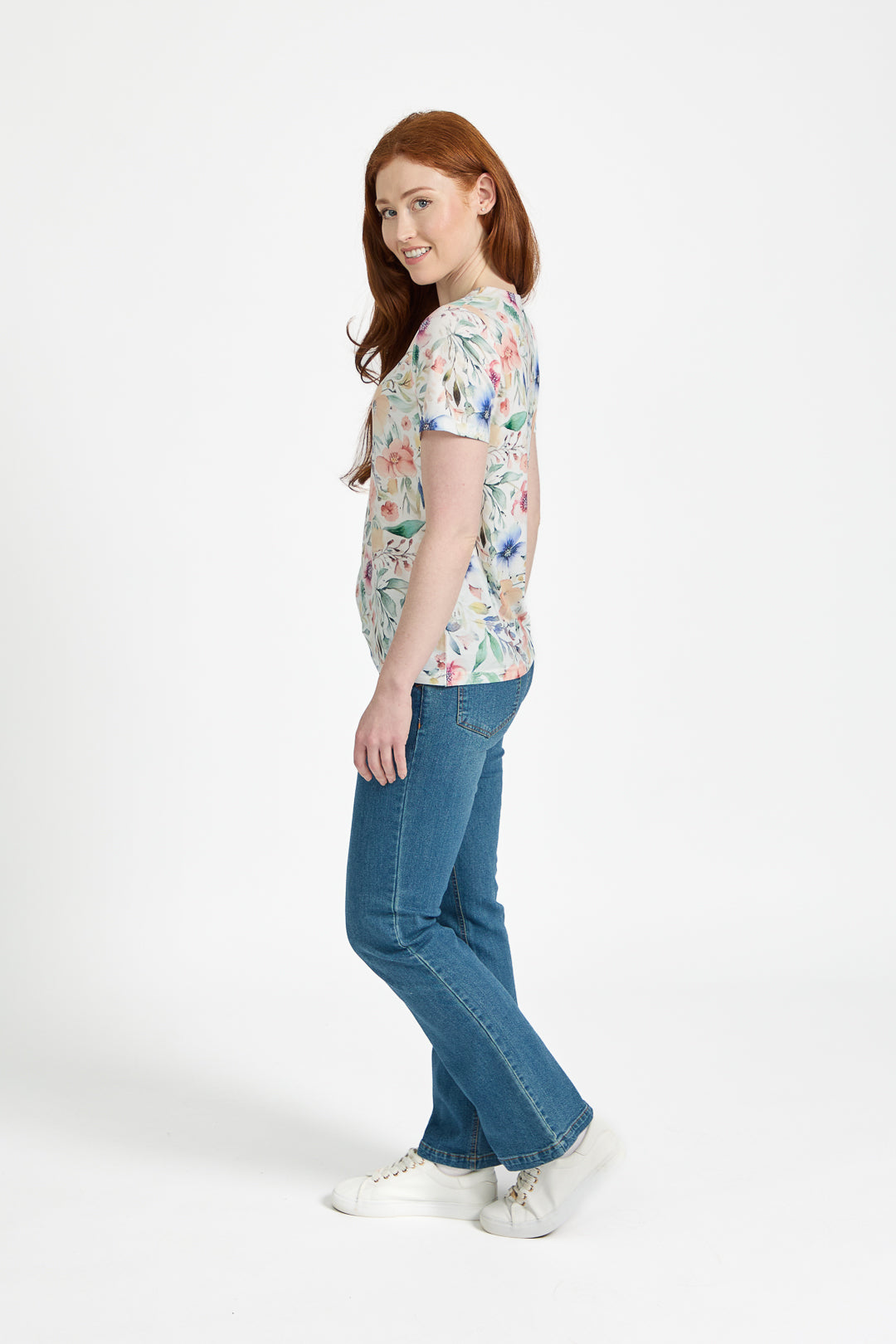 Floral Print Water-Colour Effect Top