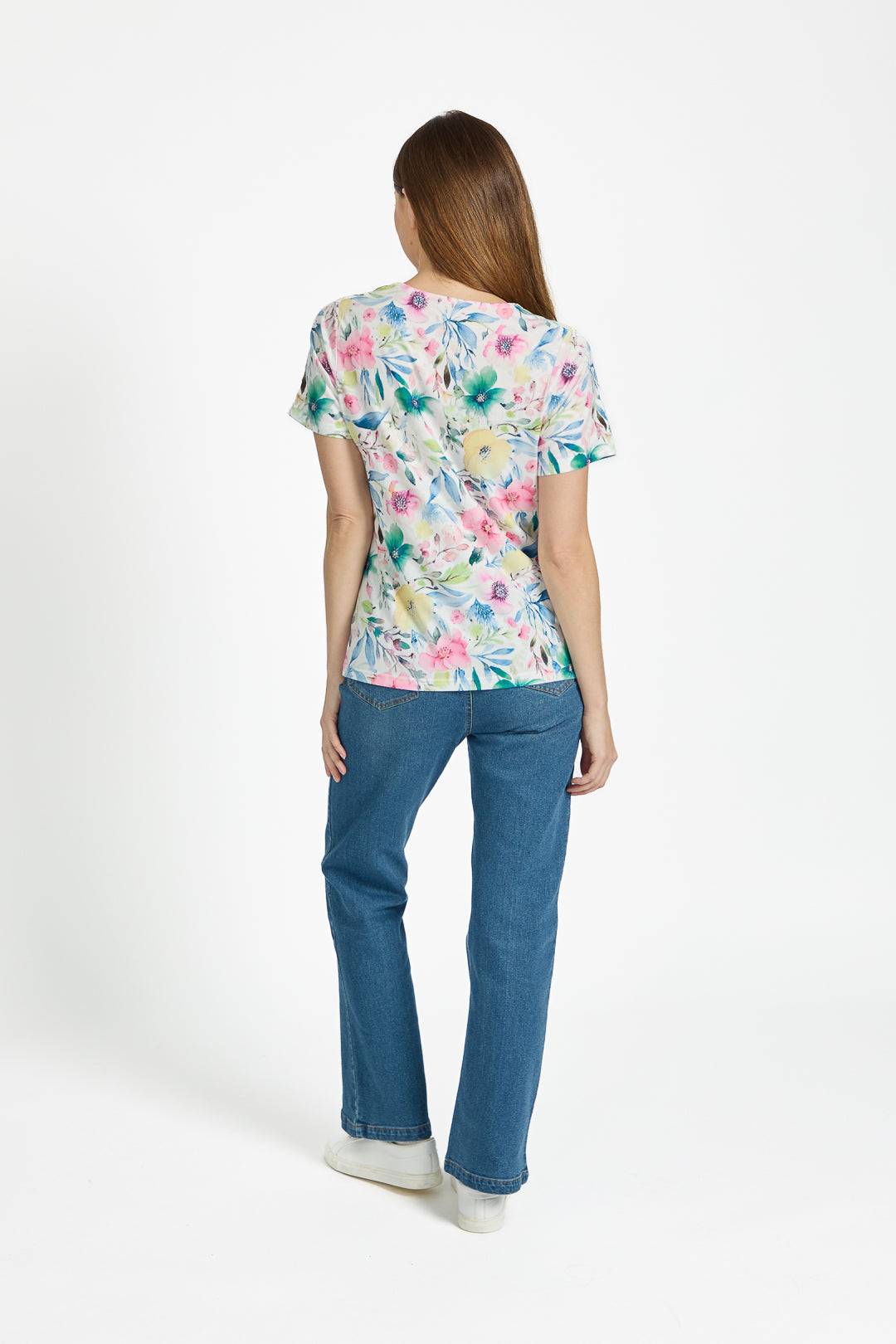 Floral Print Water-Colour Effect Top