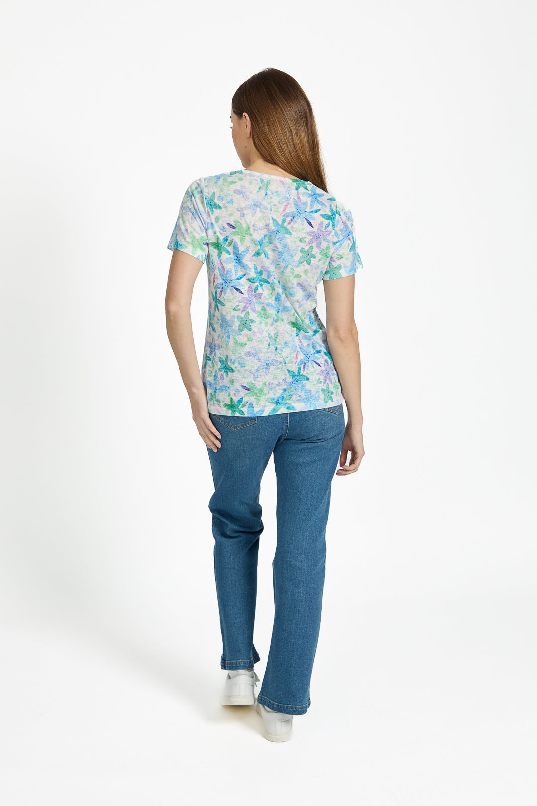 Leaf Embellished Burnout Top