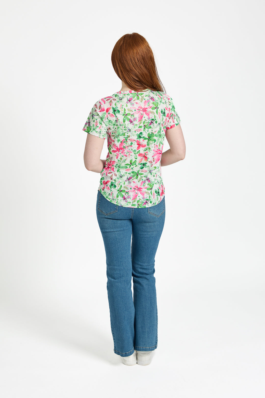 Floral V-Neck Button Top