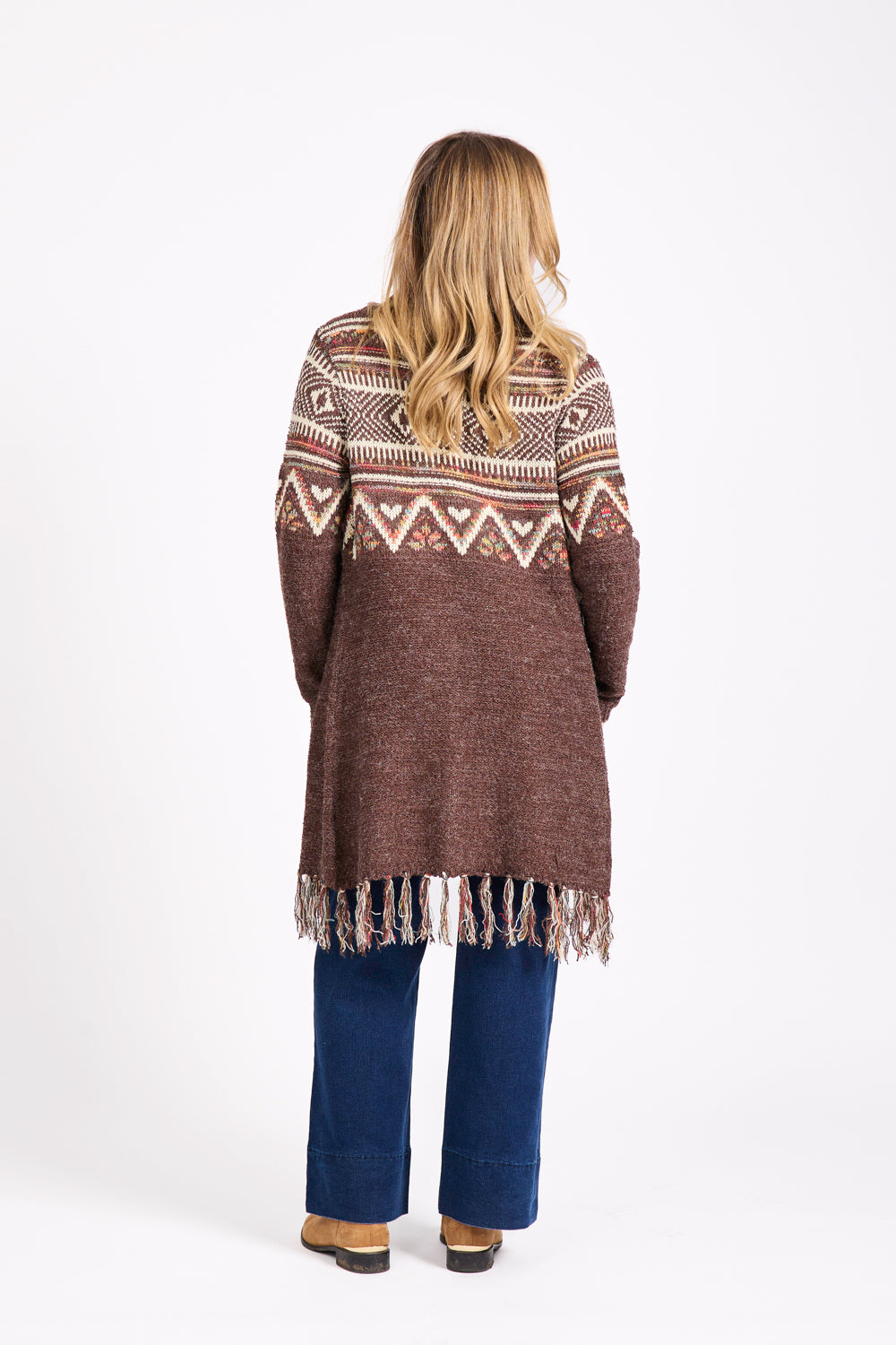 Fringe Hem Aztec Cardigan