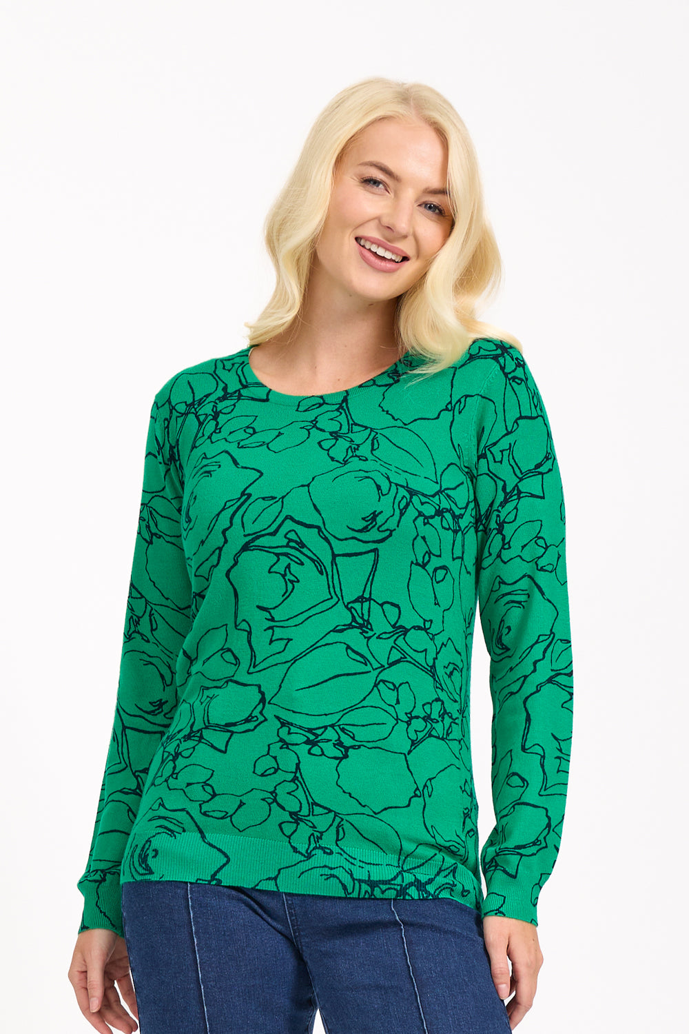 Floral Outline Knit Jumper