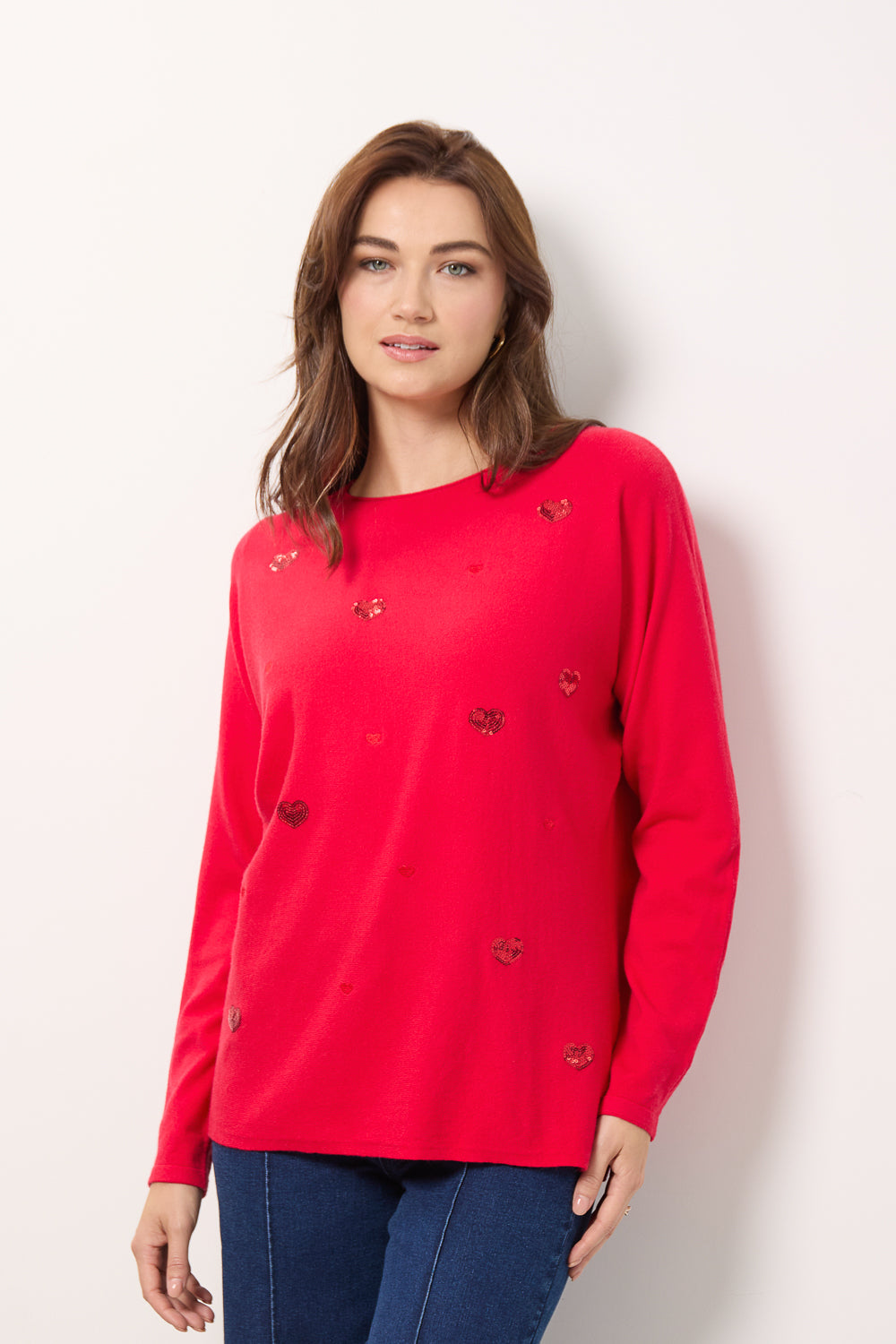 Sequin Hearts Knit Jumper