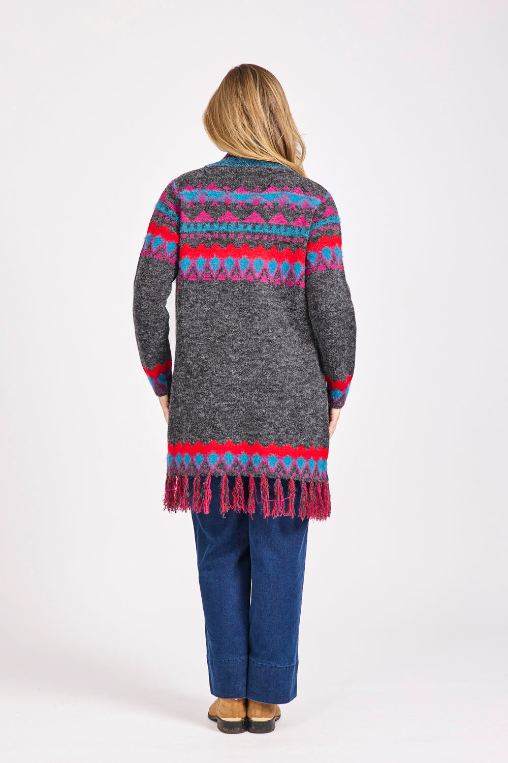 Fringed Aztec Cardigan