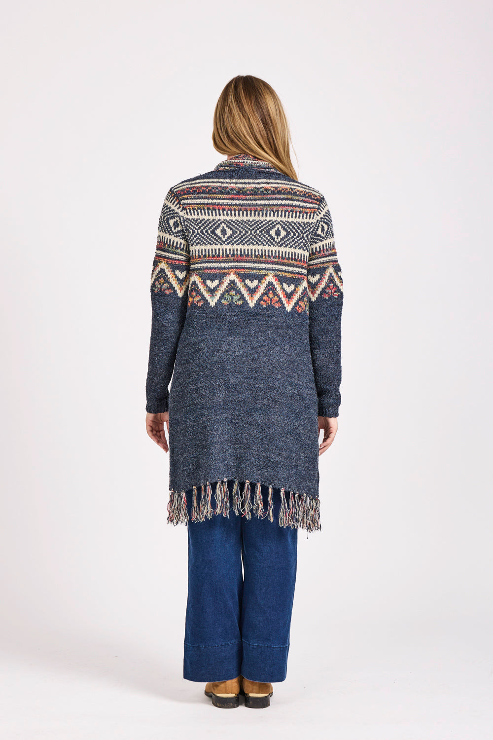 Fringe Hem Aztec Cardigan