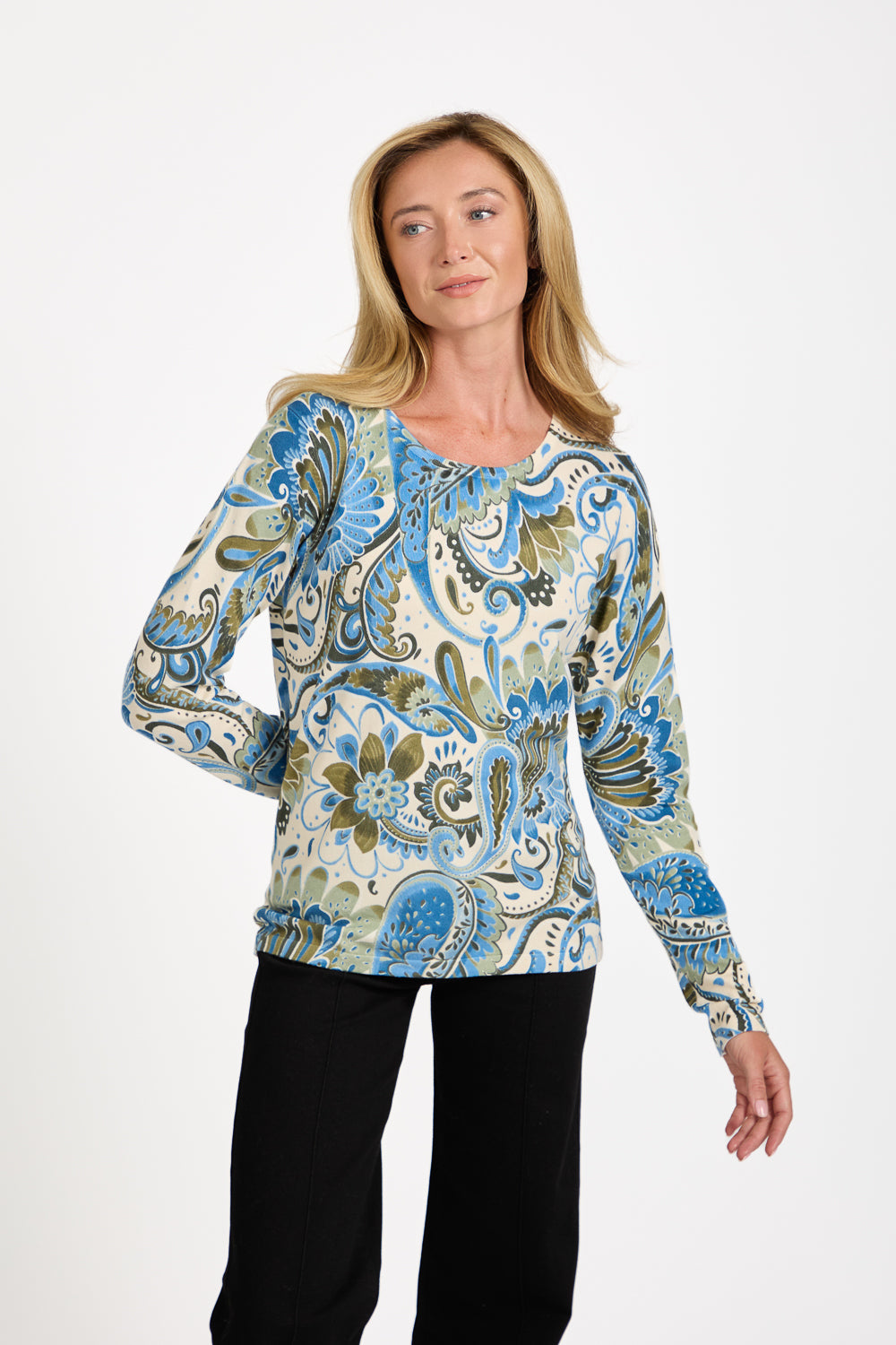 Paisley Print Knit Jumper