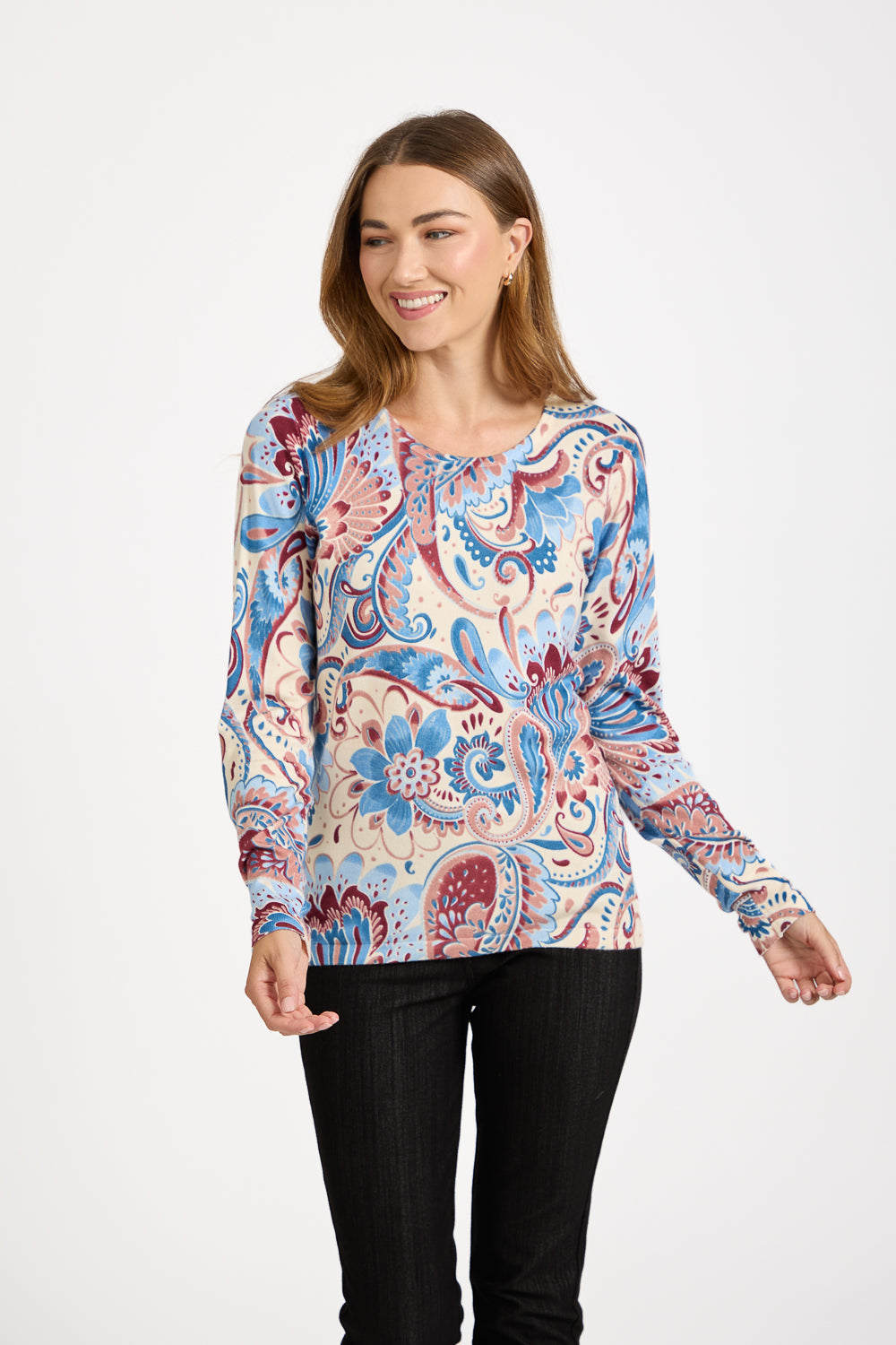 Paisley Print Knit Jumper