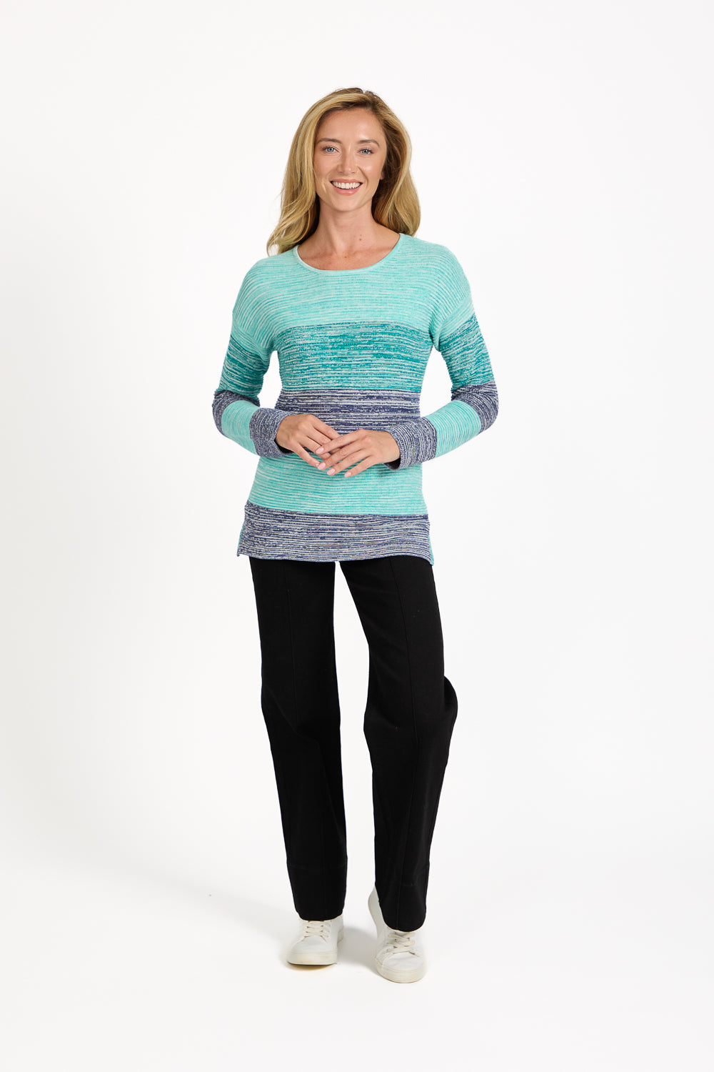 Ottoman Marl Colour Block Jumper